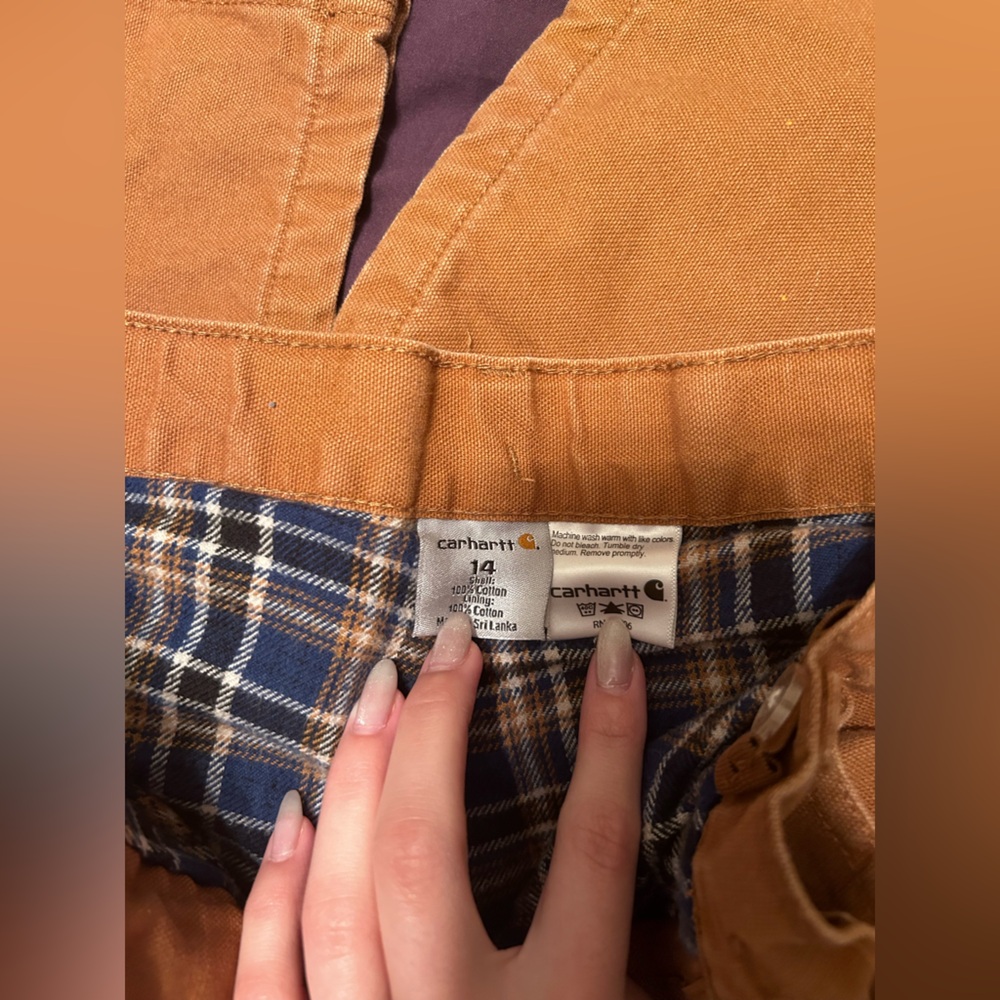 Carhartt Boys Brown Flannel lined Cargo Pants - Picture 2 of 6